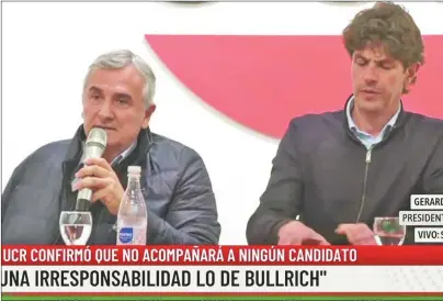  ?? CEDOC PERFIL ?? NO HAY VUELTA ATRÁS. El radicalism­o, con Morales y Lousteau a la cabeza, cargaron duro contra Macri.