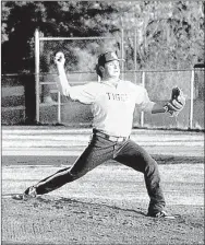  ?? MARK HUMPHREY ENTERPRISE-LEADER ?? Prairie Grove senior Reed Orr pitched the Tigers to a 4-1 lead going into the bottom of the seventh inning at Huntsville on March 10. Clay Fidler came on in relief to record a save as the Tigers won, 4-3. The scenario was reversed a week before with...