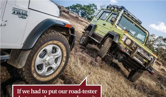  ??  ?? Above: The Gurkha looks mean with its accessorie­s. Below: Yes, you can spec it with an axe