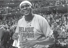  ?? THE COMMERCIAL APPEAL FILES ?? April 19, 2015: Memphis Grizzlies Zach Randolph smiles as the Grizzlies defeat the Portland Trail Blazers at Fedexforum.