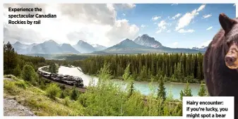  ??  ?? Experience the spectacula­r Canadian Rockies by rail