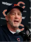 ??  ?? Chicago Bears head coach John Fox speaks during a news conference after an NFL football game against the Minnesota Vikings on Sunday in Minneapoli­s. AP PHOTO