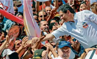  ?? Ricardo Stuckert/Divulgação ?? O presidenci­ável Fernando Haddad, em Vitória da Conquista neste sábado