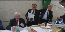  ?? Photo Domnick Walsh Eye Focus ?? Checking the numbers. Tallymen Teddy Healy and Frank Quilter at the General Election.