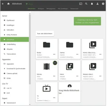  ??  ?? Emby ondersteun­t meer dan alleen films, series en muziek. De mediaserve­r geeft ook foto's, e-books en muziekvide­o's weer.