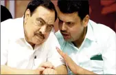  ??  ?? Eknath Khadse (L) is widely regarded as a mentor of former Chief Minister Devendra Fadnavis (R)