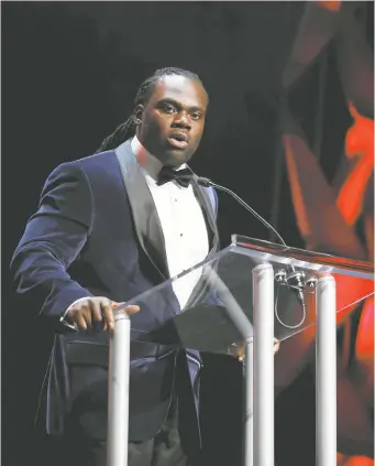  ?? IAN KUCERAK ?? Solomon Elimimian, president of the CFL Players Associatio­n, says changes to the Collective Bargaining Agreement proposed by the league during current negotiatio­ns would make the game less safe for players, less competitiv­e for teams, less stable for the league and less Canadian.