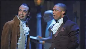  ?? COURTESY OF DISNEY+ ?? Alexander Hamilton, played by Lin-Manuel Miranda, and Aaron Burr, played by Leslie Odom Jr., are friends and rivals in “Hamilton.”