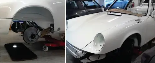  ??  ?? 911SC is another ongoing workshop restoratio­n, alongside Martin’s own Carrera 3.0