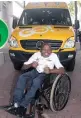  ??  ?? Siboniso Dhlamini and other physically challenged commuters can enjoy public transport through the Dial-a-Ride project.