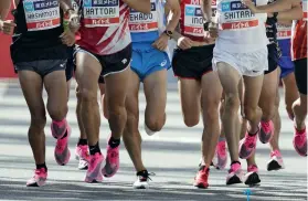  ?? ?? Nikes sko har dominert elitefelte­ne de siste par årene. Her fra Tokyo Marathon.