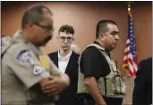  ?? BRIANA SANCHEZ — EL PASO TIMES VIA AP, FILE ?? Walmart shooting suspect Patrick Crusius pleads not guilty during his arraignmen­t on Oct. 10, 2019, in El Paso, Texas.