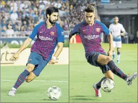  ?? FOTOS: PEP MORATA ?? André Gomes y Denis Los dos se lesionaron en el amistoso en Los Ángeles