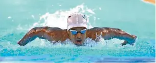  ??  ?? Tanish George Mathew swims his heart out as he trains for and competes in internatio­nal competitio­ns.