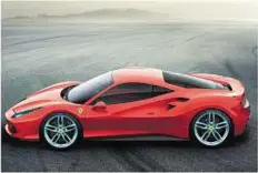  ??  ?? In the fast lane The Ferrari 488 GTB sports a new 3.9-litre V8 turbo. It accelerate­s from 0-100 km/h in three seconds.