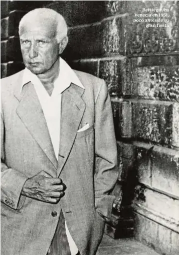  ?? FOTOS: EFE, ARCHIVO ABC Y CHRISTIE’S ?? Beistegui en Venecia en 1951, poco antes de su gran fiesta