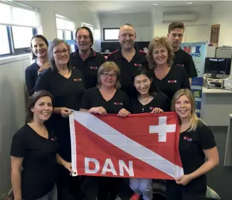  ??  ?? Part of the DAN Asia Pacific team. From left, Mel, Cynthia, Julie, John, Heidi, Scott, Haili, Anny, Adam, Sim