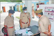  ?? HT PHOTO ?? Commission­er of police A Satish Ganesh inspecting Cantt police station, Varanasi, on Saturday.