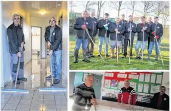  ??  ?? Vestiaires, bar, salle de réunion et terrain. Tous les bénévoles sont à leurs postes, le lundi matin.