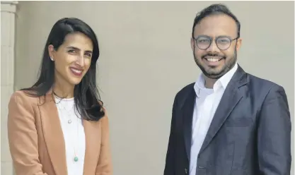  ?? Antonie Robertson/The National ?? Dalal Alrayes and Saurabh Shah are co-founders of the FinTech start-up