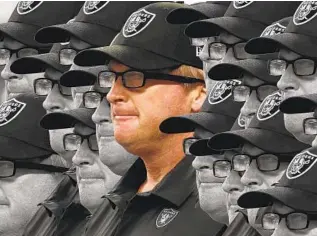  ?? Robert Gauthier Los Angeles Times photo; Times illustrati­on ?? AFTER HIS emails were made public, Jon Gruden, the Raiders head coach, resigned Monday.