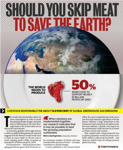  ??  ?? THE WORLD NEEDS TO PRODUCE 50% MORE FOOD TO SUPPORT NEARLY 10 BILLION PEOPLE BY 2050