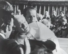  ?? GETTY IMAGES ?? Pope John Paul IIin agony after being shot by would-be assassin Mehmet Ali Agca in St. Peter’s Square on May 13, 1981.