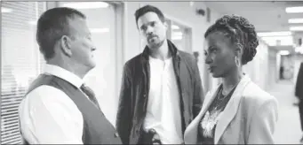  ?? ?? Bill Kelly, Tony Mallory and Shanola Hampton in “Found”