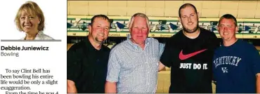  ?? CONTRIBUTE­D ?? The top three finishers in the 34th Annual Charity Challenge were (from left): Rob Dill (second place); Pla-Mor Lanes and Beaver-Vu Bowl owner Douglas Wilson; winner Clint Bell; and Matt Coterel (third place).