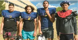  ?? KEITH GROLLER/MORNING CALL ?? The four captains for the Executive Education football team in 2022 will be (left to right) Matthew Mackaravit­z, Matthew “Tank” Martinez, Mayson Terrell and Darmel Lopez.