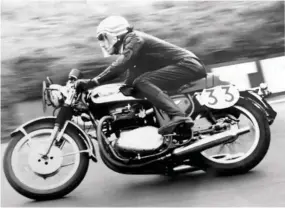  ??  ?? Below: Lester was a handy club racer before engineerin­g took over his life. This is 1971 at Snetterton, Lester’s first race. He’s on a BSA A65 that he felt obliged to buy from his brother after crashing it