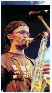  ?? / MBUZENI ZULU ?? McCoy Mrubata blowing his saxophone.