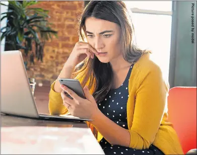  ??  ?? DRIVING HER CRACKERS: The paranoid new lover of her ex phones and texts at all hours