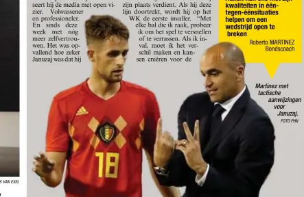  ?? FOTO KRIS VAN EXEL
FOTO PHN ?? Martinez met tactische aanwijzing­en voor
Januzaj.