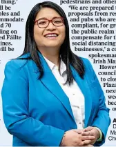  ??  ?? ADVOCATE: Dublin Lord Mayor Hazel Chu backs pubs