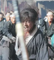  ??  ?? Takuya Kimura stars in Blade of the Immortal, which shares more than a passing resemblanc­e to the story of Wolverine.