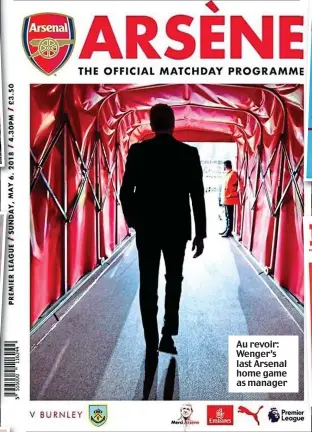  ??  ?? Au revoir: Wenger’s last Arsenal home game as manager