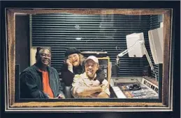  ?? Gary Friedman Los Angeles Times ?? ‘SHE GAVE HER LIFE TO JAZZ’ Helen Borgers, center, in 2007 with Bubba Jackson, left, and Jose Rizo. A longtime deejay for K-Jazz, she began as a volunteer when the station was KLON.