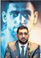  ?? NATHAN STIRK Getty Images ?? AMIR KHAN meets the media ahead of his fight with Samuel Vargas.