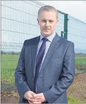  ?? (Pic: John Ahern) ?? Principal Eoin Bracken, in front of the recently erected fencing in the grounds of Castletown­roche National School.