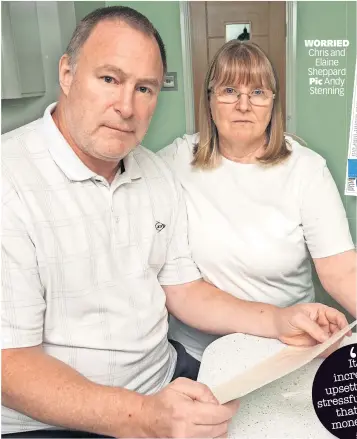  ?? Eb www.sundaymail. co.uk ?? WorrieD Chris and Elaine Sheppard pic Andy Stenning businessMa­n