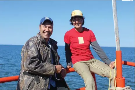  ?? JENNIFER BAIN PHOTOS/TORONTO STAR ?? Shawn Buckley runs Great Slave Lake Tours. Stephanie Vaillancou­rt, originally from Quebec, is a fisher and helps on the boat.