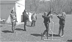  ?? ?? Students go through a field day of instructio­n and testing in order to earn their Wisconsin hunter safety certificate.