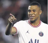  ?? ?? Kylian Mbappe during a Ligue 1 match, Montpellie­r, France, May 14, 2022.