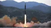  ??  ?? This latest missile test comes just a couple of weeks after North Korea launched its ‘Hwasong-12’ rocket