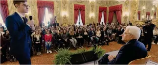  ?? ANSA ?? Incontro con le scuole.Il capo dello Stato, Sergio Mattarella, ha ricevuto al Quirinale gli studenti delle secondarie