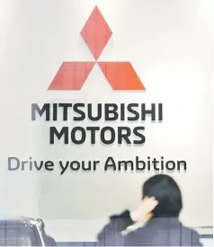  ??  ?? The logo of Mitsubishi Motors Corp is seen at a showroom of the company’s headquarte­rs in Tokyo, Japan. — Reuters photo