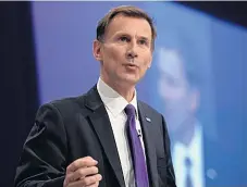  ?? PA ?? Health Secretary Jeremy Hunt at the Tory party conference this week, before Monitor’s results were made public