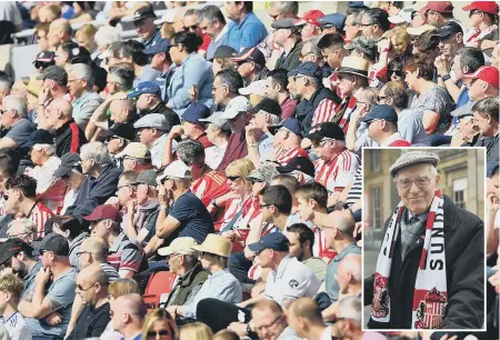  ??  ?? Veteran Sunderland supporter George Forster, 91, is ‘hurting’ like all fans after the team was relegated at the weekend.
