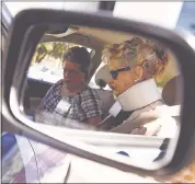  ?? ARIC CRABB – STAFF PHOTOGRAPH­ER ?? Paula Thompson, right, gets a ride from Get Up & Go volunteer Barbara Saunders, in San Mateo. “Everyone is so kind toward you,” Thompson said. “It is personable.”